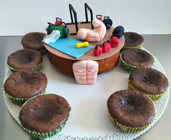 Cake design sur le thème "musculation" par Patis'Sève à Tarnos