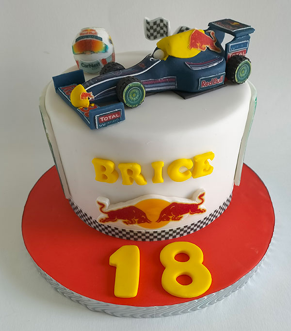 Cake design sur le thème "Formule 1" par Sèverine à Tarnos